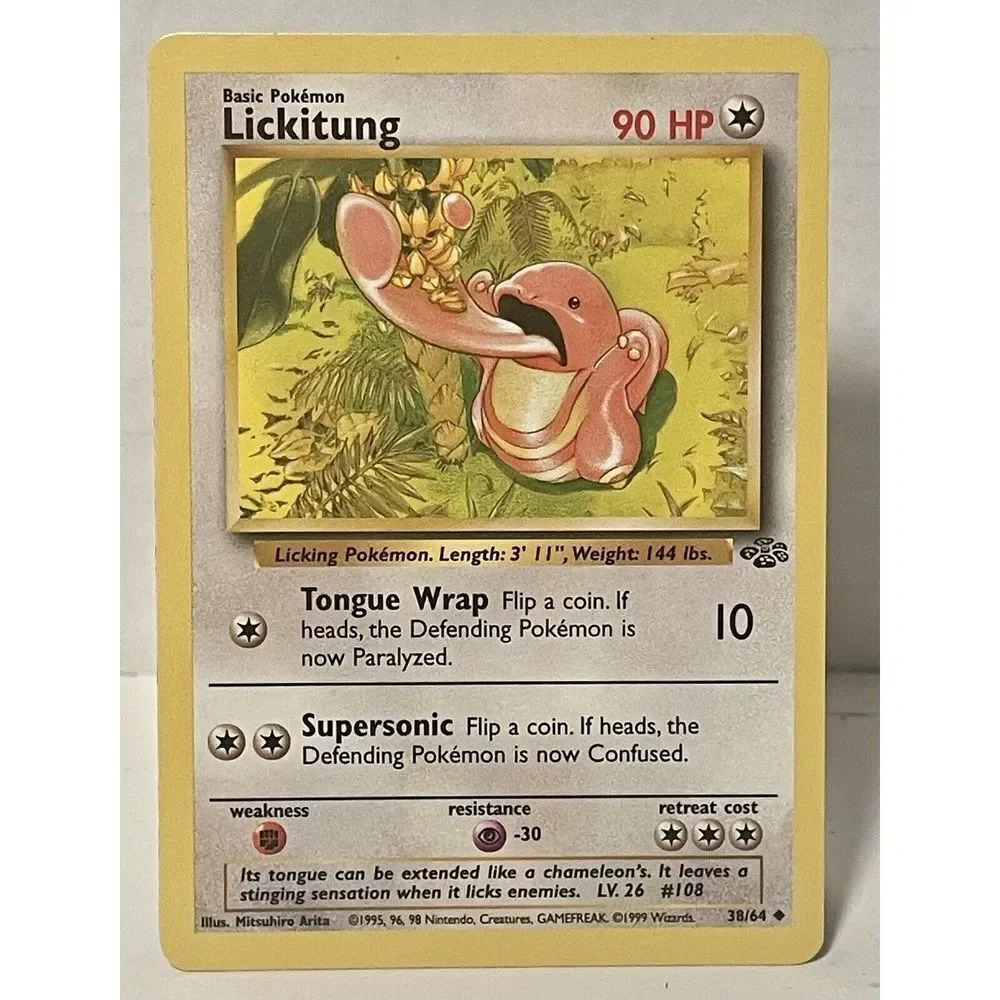 Pokémon TCG Lickitung Jungle 38/64 Regular Unlimited Uncommon, 1999, LP
